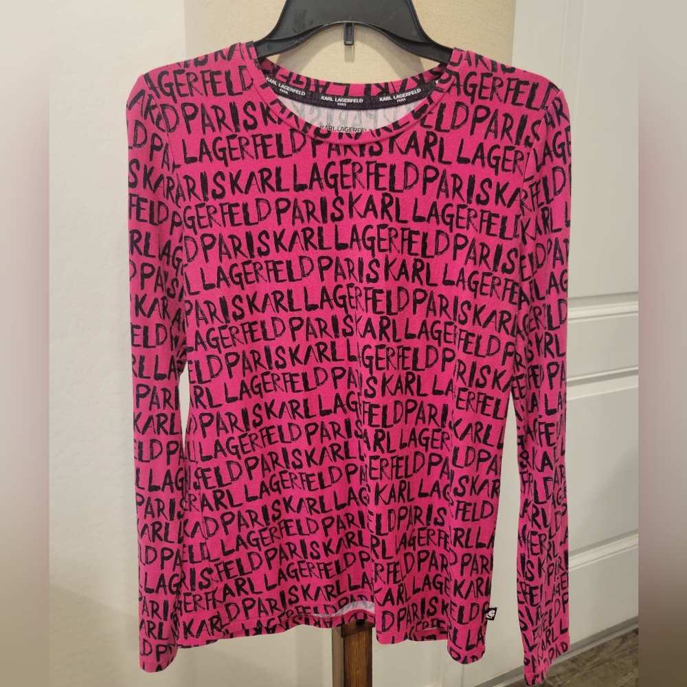 Karl Lagerfeld Pink Graphic Women's Top